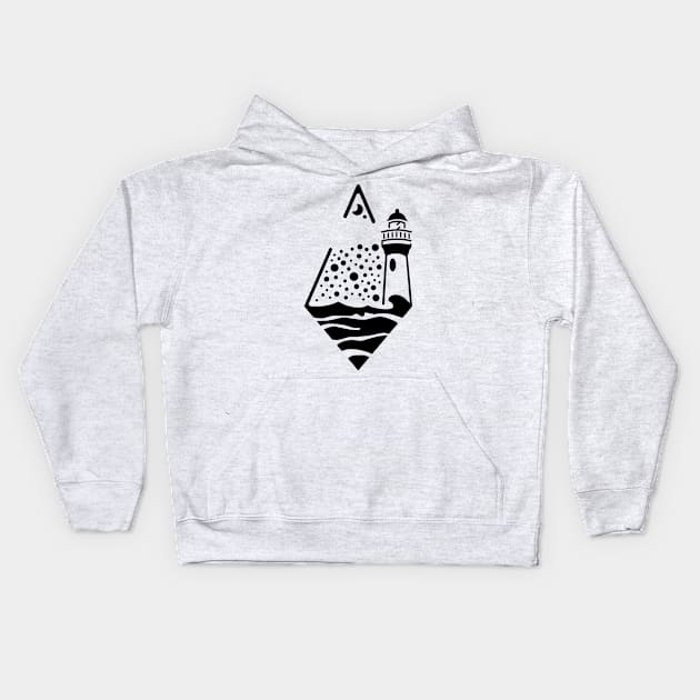 Lunar Lighthouse Kids Hoodie by Benlo